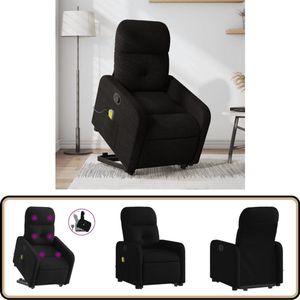 vidaXL Sta-op-massagestoel - Verstelbaar - Zwart Stapstoel - Massageruimte - Relaxfauteuil - Elektrisch Bedienbaar - Sta Op Stoel