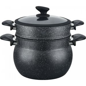 Cheffinger CF-COUS12: 12L Marmer Gecoat Stoomkoker Couscous Pot