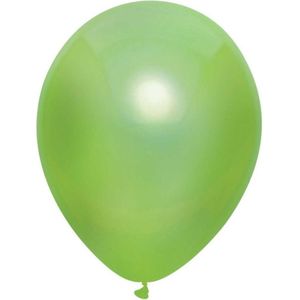 10x Lichtgroene metallic ballonnen 30 cm - Verjaardag thema feestartikelen/versiering