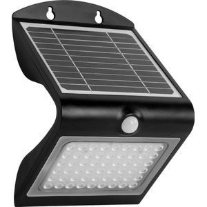 FlinQ Atalanta - Solar Wandlamp - Solar Tuinverlichting - Zonne-energie - Bewegingssensor - 4W - Zwart