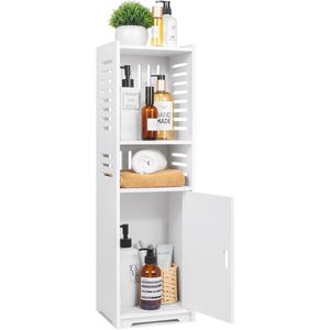 TheLau ® Stijlvolle en Slanke Witte Kast voor Badkamer en Meer, Met Deur en Planken