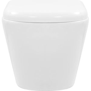 vidaXL Wandtoilet - Wandtoiletten - Toilet - Toiletten - Hangend toilet randloos keramiek wit
