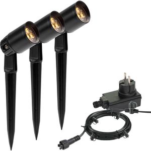 Garden Lights: Neso Tuinspot 12 Volt Set (3st) - Zwart