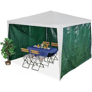 Partytent zijwanden set van 3 - feesttent waterdicht 2x3 m PE - zonder ramen - groen