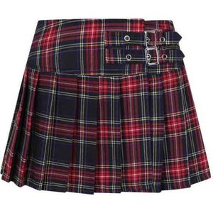 Banned - Tartan Korte rok - S - Zwart