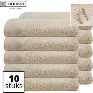 The One Towelling Classic Handdoeken - Voordeelverpakking - Hoge vochtopname - 100% Gekamd katoen - 70 x 140 cm - Beige - 10 Stuks