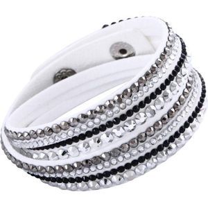 Montebello Armband Agnesia  - PU Leer - Zirkonia - 39cm