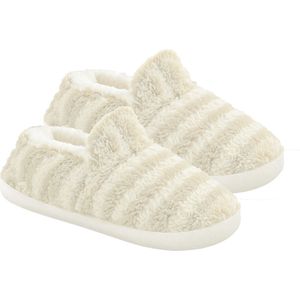 Latona Blanket® Sloffen dames - Pantoffels dames - Teddy mid - Creme - Maat 41/42