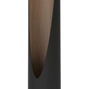 Elegante LED vloerlamp met indirect licht - 1 stuk - zwart staal en natuurlijk hout - 137 cm