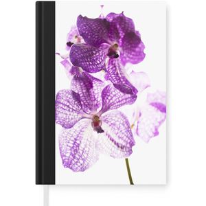 Notitieboek - Schrijfboek - Paarse orchideeën - Notitieboekje klein - A5 formaat - Schrijfblok