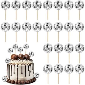 Mini-discobollen - Feestdecoratie - 24 stuks - Zilver