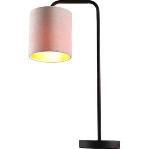 Olucia Kristin - Moderne Tafellamp - Stof/Metaal - Goud;Roze