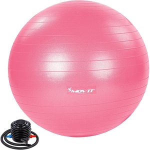 MOVIT® Fitness bal Roze Ø 85 cm - Inclusief Pomp - Gym Bal - Pilates Bal - Yoga Bal