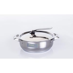 Bazoni lage kookpot met deksel 24 cm