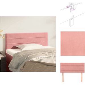 vidaXL Hoofdbord - Hoofdborden - 90x5x78/88 cm - Fluwelen stof - houten poten - Roze - Bedonderdeel