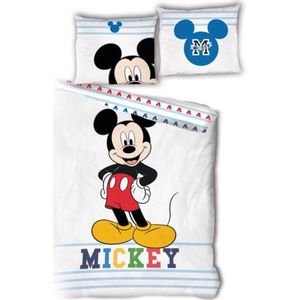 Disney Mickey Mouse Dekbedovertrek - Eenpersoons - 140  X 200 cm - Bio Katoen