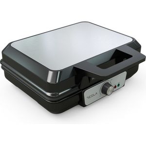 Tesla WM200BX - Wafelijzer - 2 Wafels - 1000 Watt - Zwart / Zilver