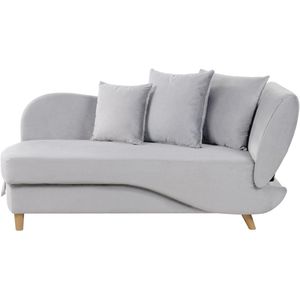 MERI II - Chaise longue opberg - Lichtgrijs - Rechterzijde - Fluweel