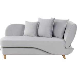 MERI II - Chaise longue opberg - Lichtgrijs - Rechterzijde - Fluweel