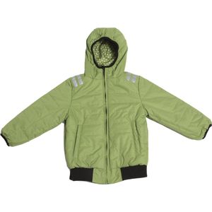 Ducksday -  omkeerbare winterjas -  unisex - Funky green - 12 jaar - beide zijden waterdicht - promo