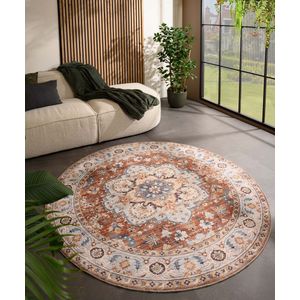 Rond Vintage buitenkleed - Valenca Fino terracotta 115 cm rond