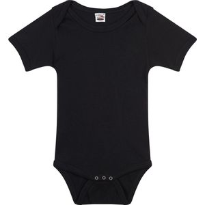 Basic rompertje zwart voor babys - katoen - 240 grams - basic zwarte baby rompers / kleding 68 (4-6 maanden)