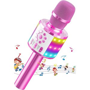 Draadloze Karaoke Microfoon met Led Verlichting - Ideaal voor Feesten en Podcasts