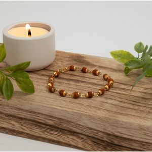 Messing Rudraksa armband met 14 kralen – 19 cm