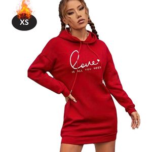 Nivard Hoodie Dames - Sweaters - Sweater - Warme Trui - Met Capuchon - Rood - XL