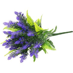 Springos Kunstplant - Kunstbloemen- Sierboeket - Takken - Lavendel - 32 cm