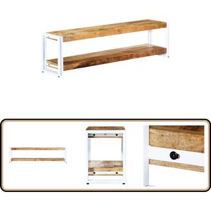 vidaXL Tv-meubel - Massief mangohout - 150x30x40 cm TV-meubel - Industriele Meubelen - Houten TV-standaard - Mango Wood Furniture - Vintage TV-kast