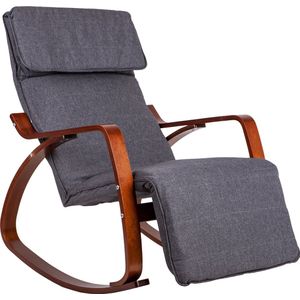 Relaxfauteuil schommelstoelx70x70 cm - houten armsteunen