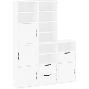 vidaXL - Bijzetkasten - 5 - st - ODDA - 40x24x79 - cm - massief - grenenhout - wit