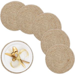 Relaxdays placemat - set van 6 - tafelonderleggers - maisstro - boho - hittebestendig