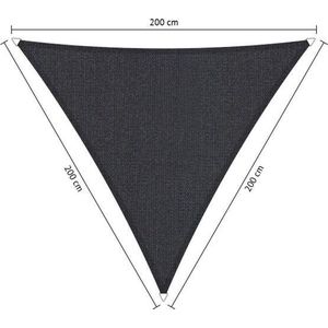 Shadow Comfort® Gelijkzijdige driehoek schaduwdoek - UV Bestendig - Zonnedoek - 200 x200 x 200 CM - Carbon Black