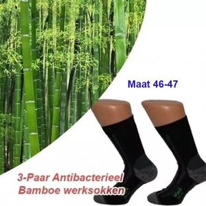 3-Paar Antibacterieel Bamboe werksokken | Maat 46-47