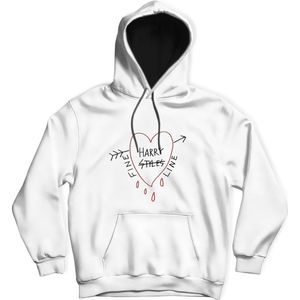 Fine Line, Harry Styles, Sweatshirt, Basic Hoodie voor Heren Dames, Wit, Maat (S)