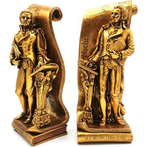 Boekensteunen - Mozart - Barok stijl - set van 2 - Met de hand vervaardigd - Zeer gedetailleerd en Mooi - Zware Kwaliteit - (hxbxd) ca. 29cm x 12cm x 9cm