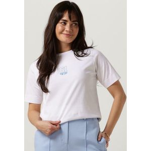 Penn & Ink T-shirt Print Tops & T-shirts Dames - Shirt - Ecru - Maat M
