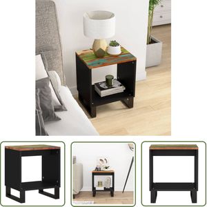 The Living Store Salontafel 40x31x46 cm massief gerecycled hout en bewerkt hout - Salontafel - Bijzettafel - Houten Salontafel - Vintage Salontafel - Multifunctionele Salontafel