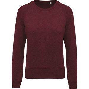 Kariban Damessweater BIO ronde hals raglanmouwen K481 - Wine Heather - XXL