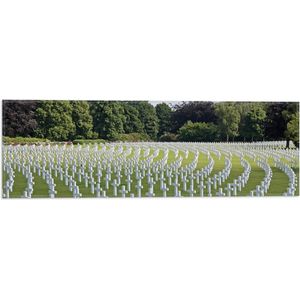 WallClassics - Vlag - Magraten Begraafplaats Amerikaanse Soldaten - 60x20 cm Foto op Polyester Vlag