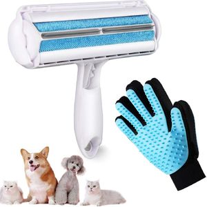 Lint Brush en Pet Brush Glove 2 Packs, Pet Hair Remover Furniture voor Hond/Kat Pet Bed, Lint Roller Herbruikbaar Wasbaar & Cat Hair Remover voor Bank, Tapijt