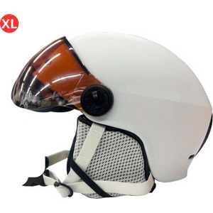 Skihelm - Met Vizier - Ski Gadgets - Dames - Heren - Wintersport - Ski - Wit - Maat XL