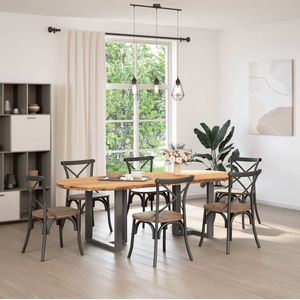 vidaXL - Eettafel - 240x100x74 - cm - ovaal - massief - eikenhout - lichtbruin