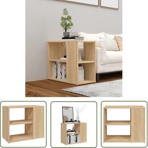 The Living Store Bijzetkast 60x30x50 cm bewerkt hout sonoma eikenkleurig - Bijzetkast - Salontafel - Tv Tafel - Houten Kast - Side Table