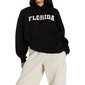 Trendyol Zwart Oversized Gebreid Sweatshirt Met Capuchon En Stadsprint Van Dikke Fleece Twoaw24Sw00438
