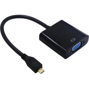 Micro HDMI naar VGA + 3,5mm Jack & Micro USB adapter / zwart - 0,15 meter