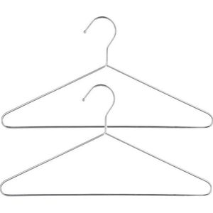 Set van 25x stuks metalen kledinghangers chroom 40 x 21 cm - Kledingkast hangers/kleerhangers