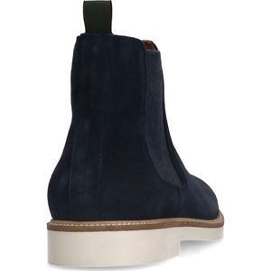 Manfield - Heren - Blauwe suède chelsea boots - Maat 47